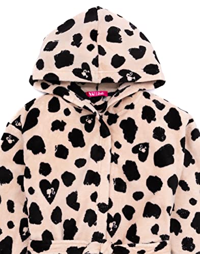 Barbie Dressing Gown Girls Kids Animal Leopard Print Pjs Robe4