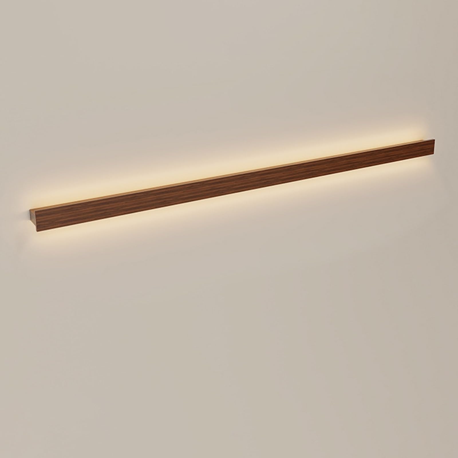 Sconce da parete moderna e minimalista con venature del legno, lampada da parete lineare a LED in stile nordico, apparecchio di illuminazione da parete a striscia lunga for interni(60cm)