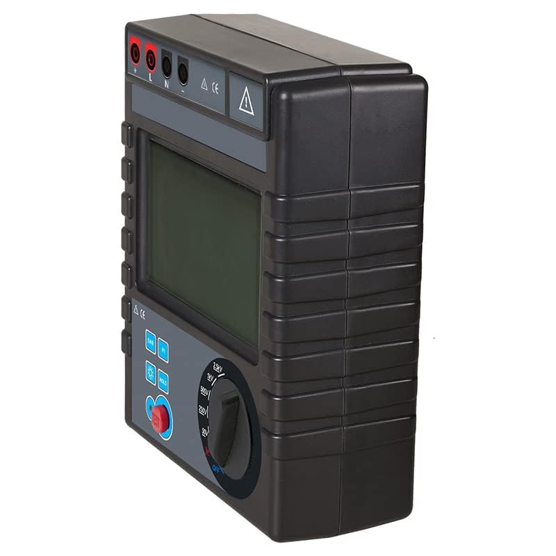 Digital Insulation Resistance Meter Tester Megohmmeter Megohm Meter with Insulation Dielectric Absor Ption Ratio and Polarization Index Function Resistance 0.1MΩ-200GΩ Rated Voltage 50V-2500V