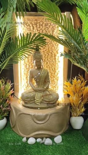 Image of Big Slate Buddha Fountain for Living Room Home Decor Garden Decoration and Drawing Room Indoor Outdoor Home Decor(50 * 42 * 96cm)