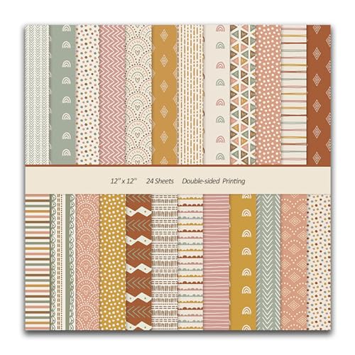 MIATTCLD - MIATTCLD 12x12 Scrapbook Paper Pads 24 Sheets Double-Sided Decorative Craft Paper, Vintage Patterned Paper Pack
