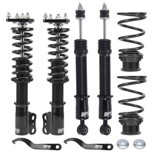 BFO Coilovers for Ford Mustang Base/GT SN95 1994-2004, Height Adjustable Coilovers Suspension Kit, Preset Damping Shock Absorber Struts, Lowering Kit Blue