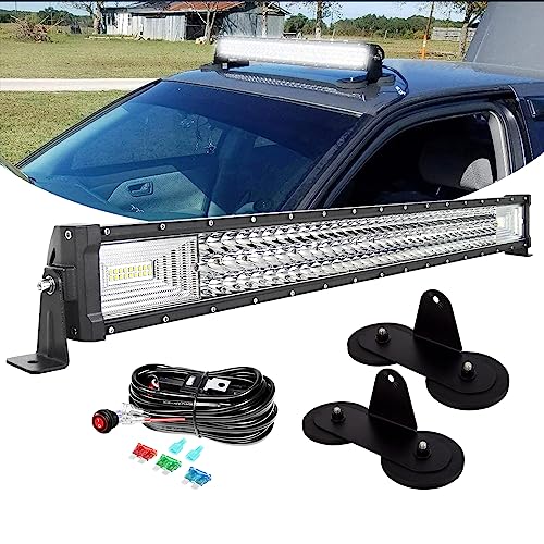 Barra LED 4x4 PICAA de 32 pulgadas y 405W con foco blanco 6000K para iluminación todoterreno SUV
