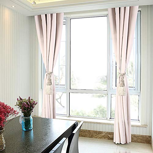 KISENG Curtain Tassel Tiebacks, Beaded Tassels Curtain Tiebacks Rope Holdbacks for Bedroom,Tassels Curtain Tiebacks,Set of 2 (Beige)