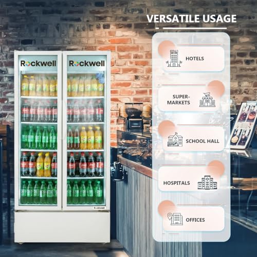 Image of ROCKWELL RVC1100 Visi Cooler, Large Capacity, Bright LED Interior, Fast Even Cooling, Power-Saving System for Heavy-Use Stores, 4-Year Warranty