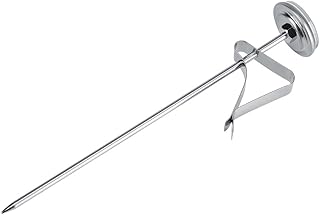 Milk Thermometer, Food Coffee Foam Frothing Temperature Stainless Steel Probe Clip Barista for Drinks Chocolate Liquid Water Candle Calibrable Large Dial