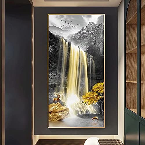 Peinture diamant cascade d'or kit complet broderie 5D grand format 50x100cm - 2