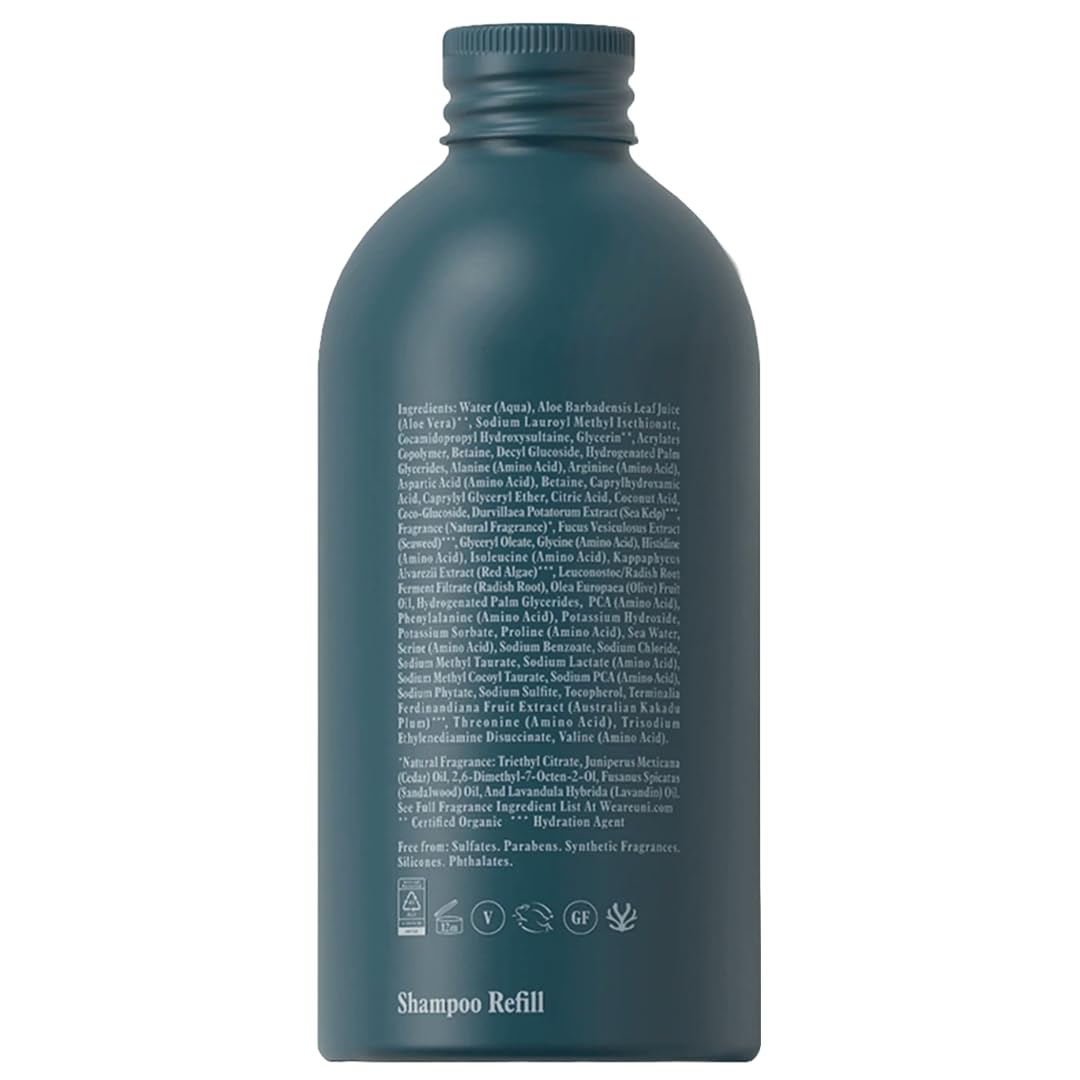 Uni Hair Shampoo Refill - Hydrating Shampoo with Frizz Control to Help Improve Shine, Smoothness & Volume for Thin, Dry Hair - Color-Safe, Sulfate-Free Formula Packed with Amino Acids (375 ml)