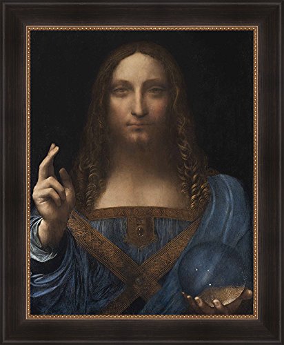 Leonardo Da Vinci Salvador Mundi Cuadro Con Marco De Madera Negro Oro 70 X 59 Cm Leonardo Da Vinci Salvador Mundi Cuadro Con Marco De Madera Negro Oro 70 X 59 Cm