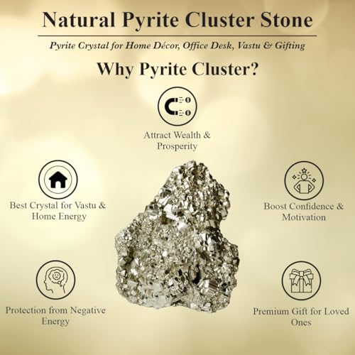 Image of Certified Natural Pyrite Stone Cluster 5-10g with Authenticity Certificate Original Raw Pyrite Crystal Cluster for Home Decor, Vastu & Feng Shui Decoration