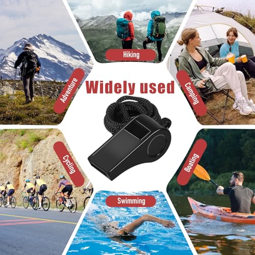 100 Silbatos de Entrenador con Cordón Negro Plástico miniatura 7