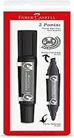 Marcador Permanente, Faber-Castell, duas pontas, SM/MP2PPR,em cartela, cor preto