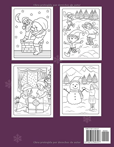Miniatura 2 de Libro De Navidad Para Niños De 4 a 8 Años Dibujos Navideños Para Colorear Santa Claus, Hombre De Nieve, Árbol de Navidad Navidad Libros Infantiles