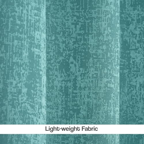 Image of FRESH FROM LOOM Supreme Texture Polyester Padre| Curtains for Home 7 Feet | Semi Black Out 80% Room Darkening Screens (Aqua | 2pc Double Weaved Parda | Eyelet Ring | Window & Door Curtain)