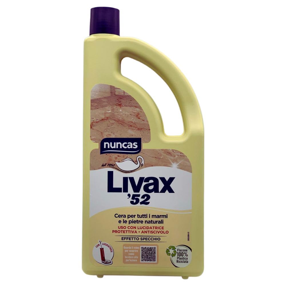 2X Cera per Tutti i Marmi e le Pietre Naturali, Uso con Lucidatrice, Protettiva e Antiscivolo, Effetto Specchio 1000ml