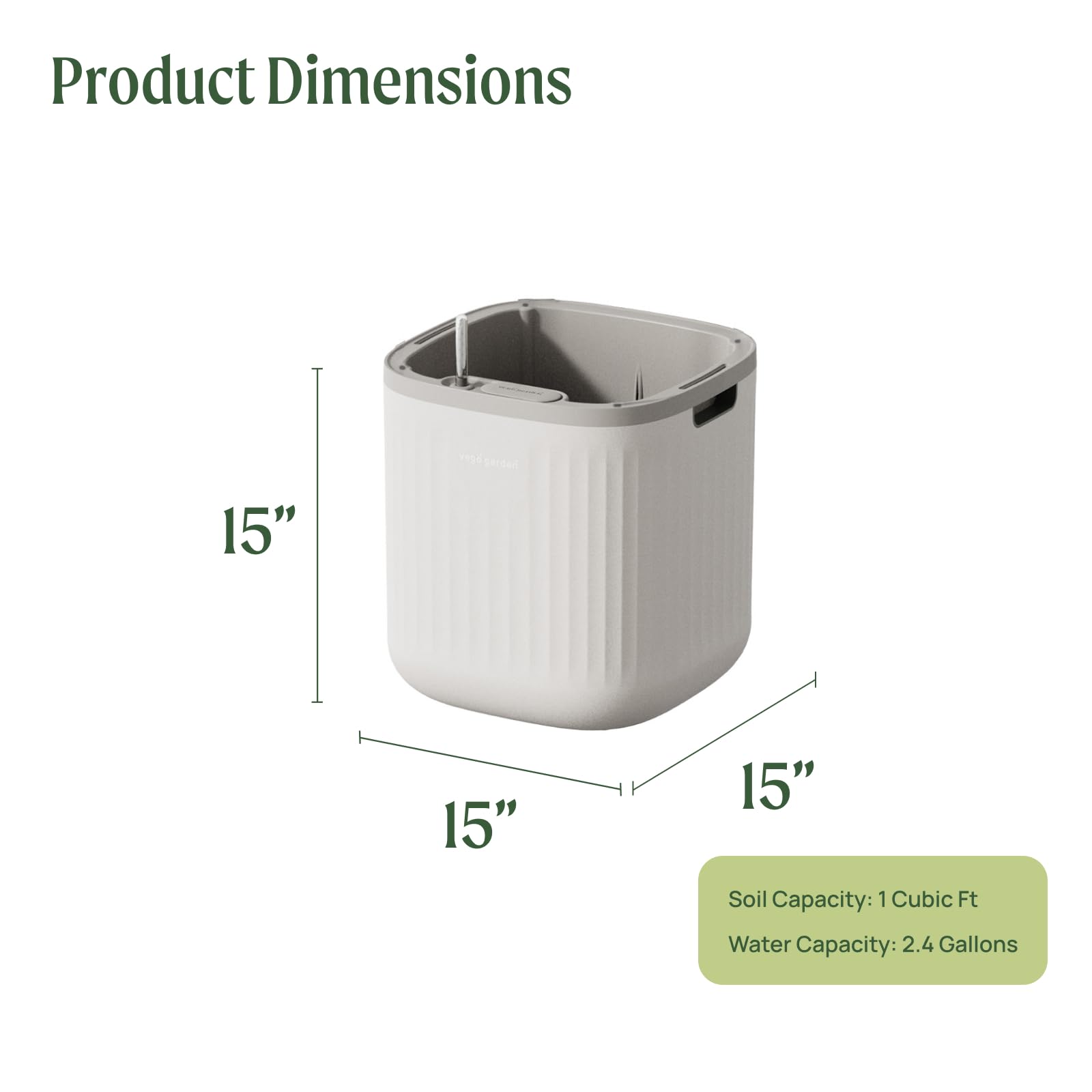 Vego garden Planters for Outdoor & Indoor Plants, Large Plant Pots with Self Watering, 15" Tall Large Plant Pots with Trellis for Flowers Plants Decor, Cream White: Cream White No Trellis