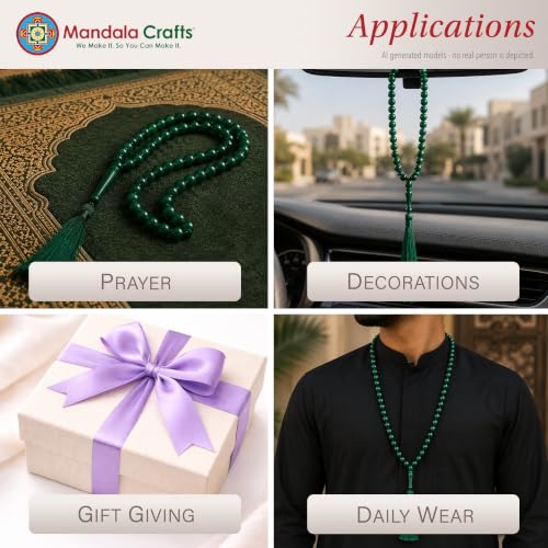 Image of Mandala Crafts Tasbih Muslim Prayer Beads 99 for Men & Women - Islamic Rosary Misbaha Tasbeeh Sibha - Zikr Dhikr Subha Beads for Ramadan Eid Gift