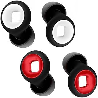 Motorcycle Ear Plugs Wind Noise Cancelling, 45db Reusable Soft Silicone Earplugs for Noise Reduction for Moto Riding,Sleeping,Motorbike,Concerts,Work,Study,Snoring,Trave (2 Pairs Black & Red, Medium)