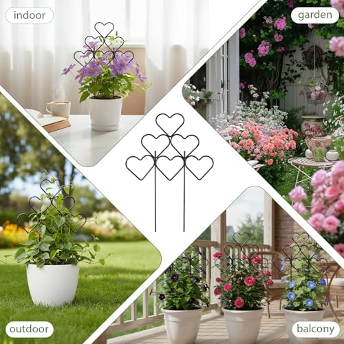 Image of ZOUTOG 12 Pack Trellis for Climbing Plants Outdoor 15 Inch,Rustproof Metal Garden Trellis for Potted Plants,Sturdy Houseplant Support Indoor Outdoor for Ivy Pothos Monstera Hoya Flower Vine