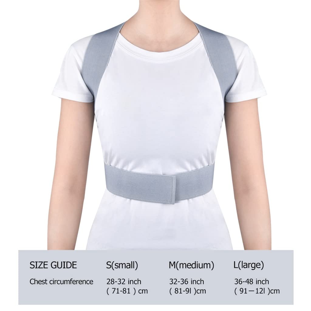 Correttore per la Schiena, Cintura di Supporto per clavicola, Colonna vertebrale, Spalle e Schiena, correzione, previene la Posizione incurvata, Unisex 1
