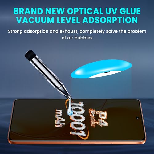 Image of FIRST MART Military-Grade UV Tempered Glass for Realme P4 Power (6.8 Inch) - 9H Hardness,Full Adhesive UV, Bubble-Free, Edge to Edge [2 Pack]