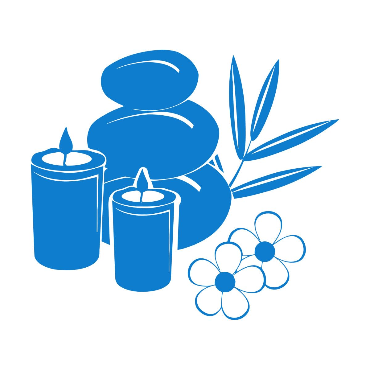Vinyl Wall Stickers Spa Candle Basalt Stones Beauty Salon Relax 81x97.2cm Easy Installation Extra Large Blue — image 1