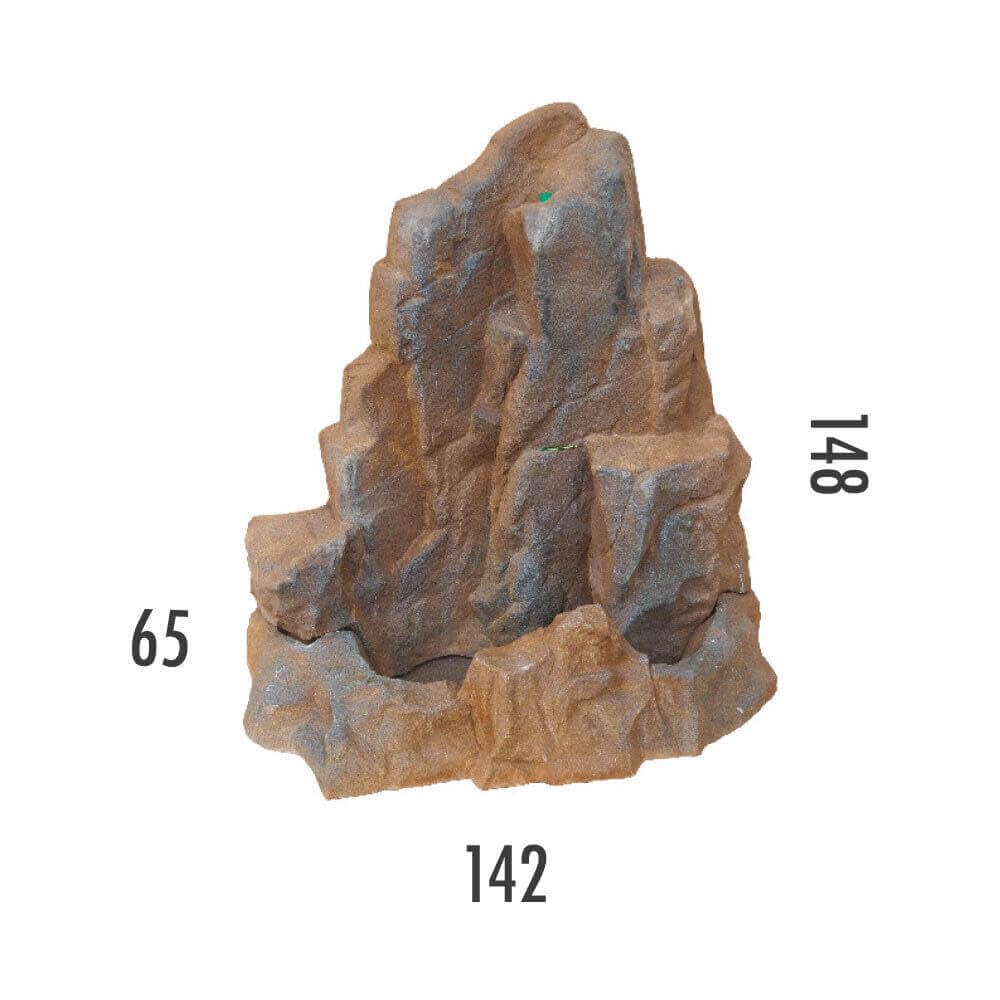 Giordanoshop Cascata Artificiale Roccia da Giardino 142x65x148 cm in Vetroresina con Pompa