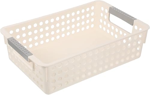 Miniatura 5 de DOITOOL 2 cestas de almacenamiento de plástico para niños y niñas, suministros de oficina, artículos para el hogar, diseño ventilado para una fácil
