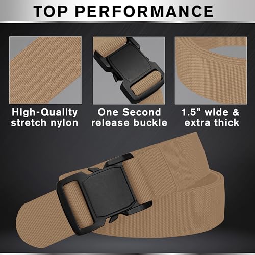 TECEUM Tactical Belt – Coyote B5 M – Heavy-Duty Military, Work, Hiking,Rigger, Utility, EDC Men’s Belts – Quick-Release – Nylon Web4