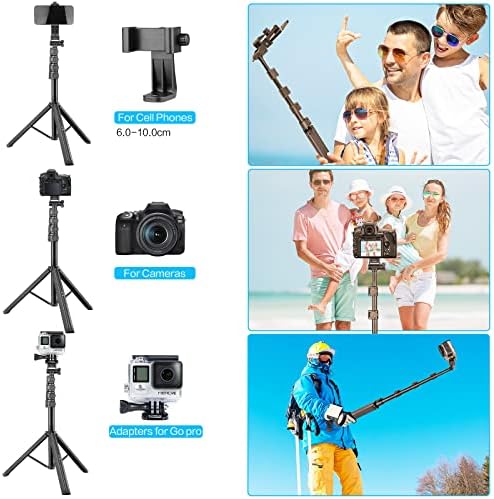YOTOCversion 71 inch/180cm Phone Tripod Stand & Selfie Stick Tripod,Cell Phone Tripod Stand with Wireless Remote & Phone Holder,Compatible with iOS & Android Smartphones