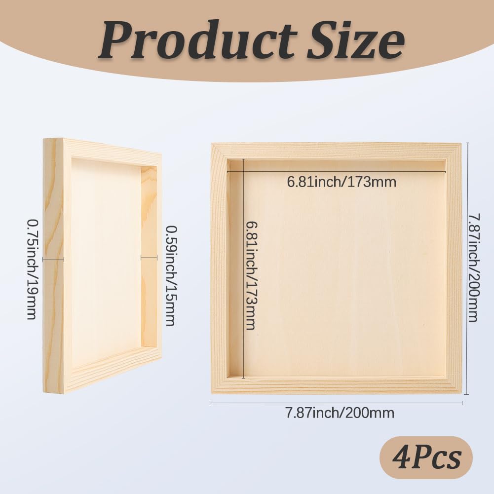 4 Pannelli Di Tela In Legno OLYCRAFT 20x20 Cm: Non Finiti Per Pittura E DIY