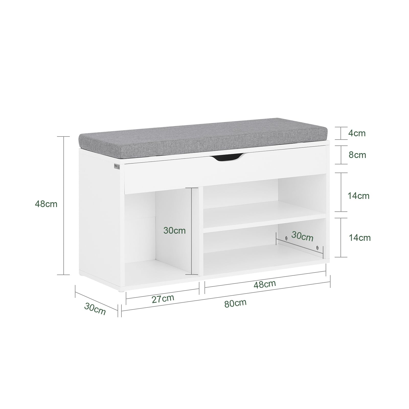 SoBuy FSR45-HG Banc De Rangement à Chaussures Bottes Avec Coussin Rembourremeuble Entree 87693092