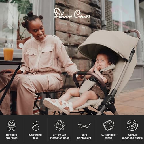 Silver Cross - Clic 2 Compact Stroller & Travel Bag - Travel Stroller For Life On The Go - Foldable & Lightweight - Suitable From Birth To 4 years - Latte - Image 6