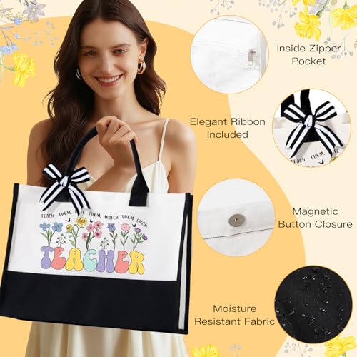 Image of UAREHIBY 9 PCS Teacher Appreciation Gifts for Women,Thank You Gift from Student with Tote Bag,Back to School End of Year Christmas Valentine Day Gift