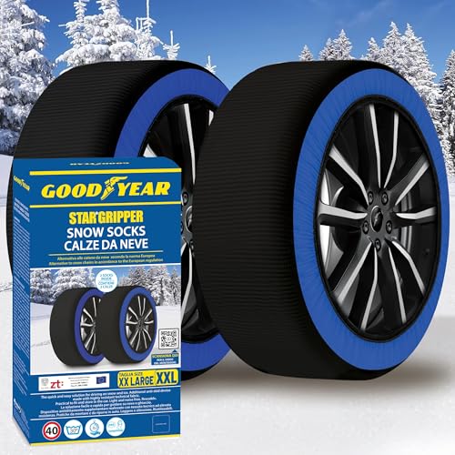 Goodyear Calze da Neve Star Gripper Omologate Italia EN 16662-1:2020 Due Catene da Neve in Tessuto...