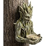 Bigfoot Bird Feeder, Garden Art Sculpture with Hidden Keyhole Hanger, Waterproof Outdoor Resin Statue for Tree/Wall Mount, Wildlife Decor for Nature Lovers (B)