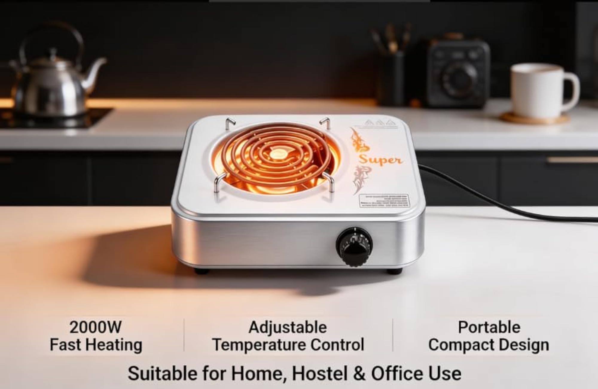 2000W Electric Hot Plate with Adjustable Temperature Control