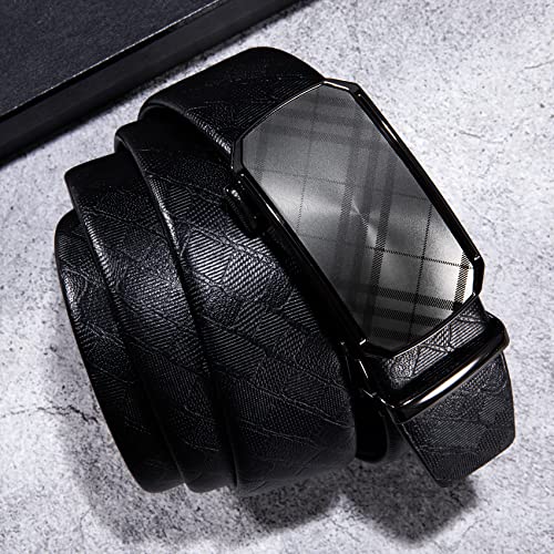 Image of Dubulle Designer Men's Belts, Ratchet Leather Sliding Buckle Dress Belt