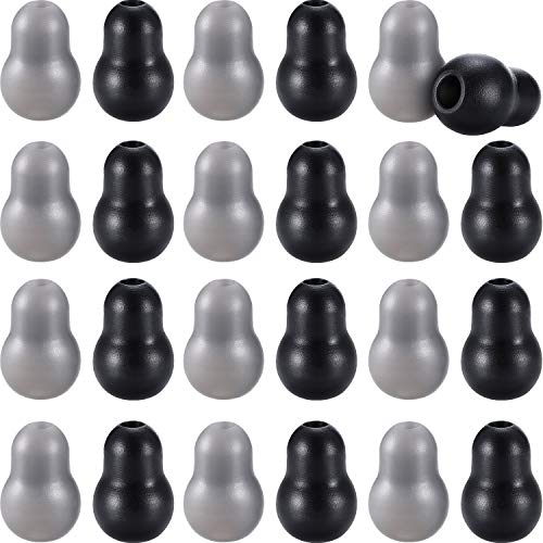 Stethoscope Replacement Earplugs - Universal Silicone Replacement Ear Tips for Stethoscope, Earbuds, Snap Tight Soft-Sealing Ear-Tips (Black and Gray, 24 Pieces)