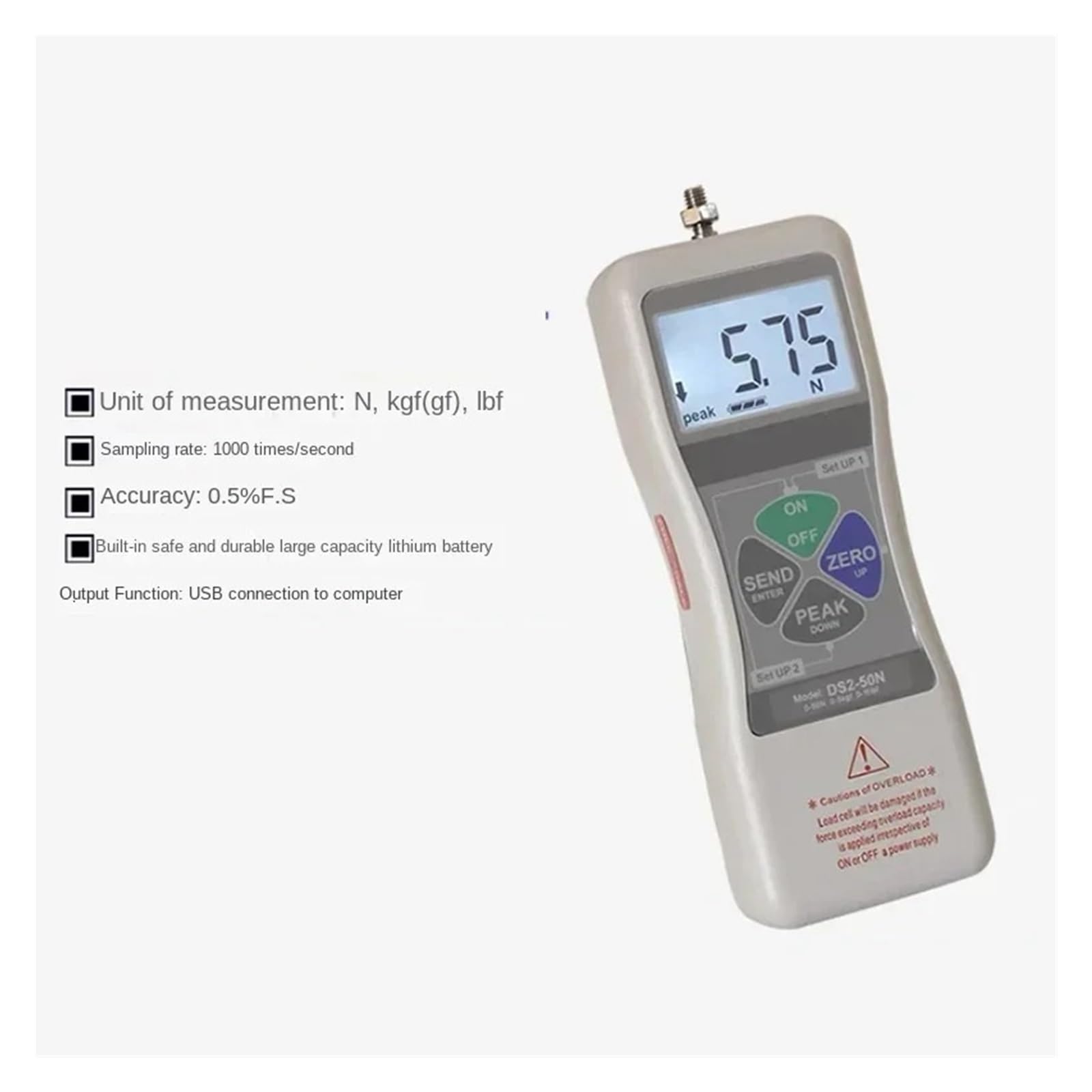 Testeur Ph Pull à jau de Force numérique 0-5000N, dynamomètre de haute précision avec écran LCD(20N)