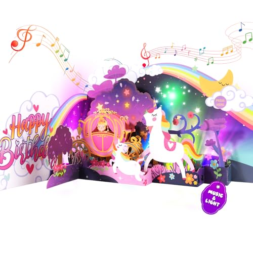 Carte pop-up licorne 3D musicale pour les 1 an de votre enfant