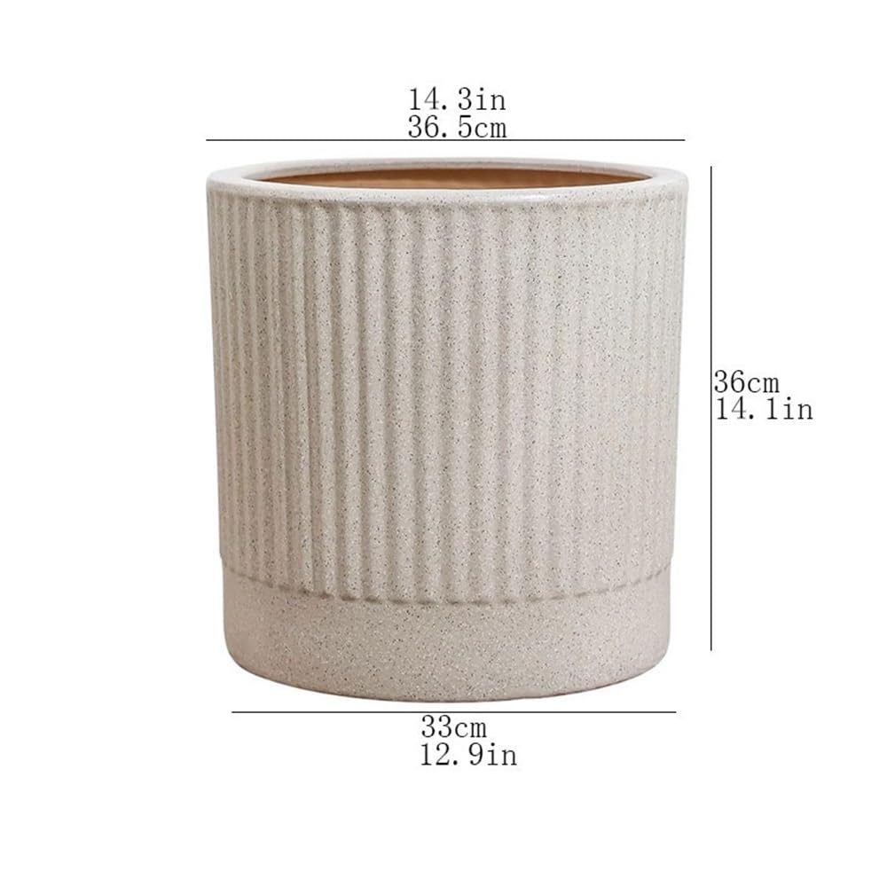 Vfs8dQ5kt Vasi per piante da interno Vaso da fiori grande in ceramica a strisce rotonde con foro di drenaggio Fioriere da giardino