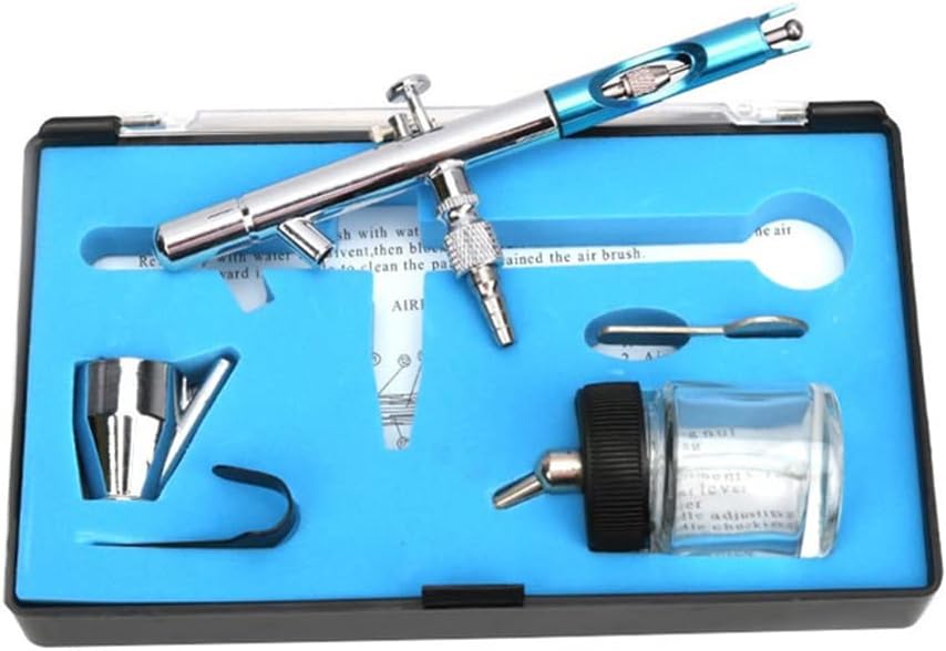 0.35mm Siphon Feed Dual-Action Airbrush Kit Set Spray Gun with 5cc & 22cc Fluid Cup for Art Craft Painting Nail Art Tattoo Cake Decorating Type 1