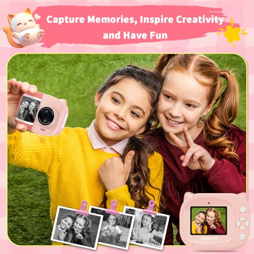 Rongta Kids Camera Instant Print, 1080P Kids Instant Cameras That Print Photos, Christmas Birthday Gifts for Girls Age 3-12, Video Camera Portable Toy for 3 4 5 6 7 8 9 10 Year Old Kids Girls(Pink) - Image 5