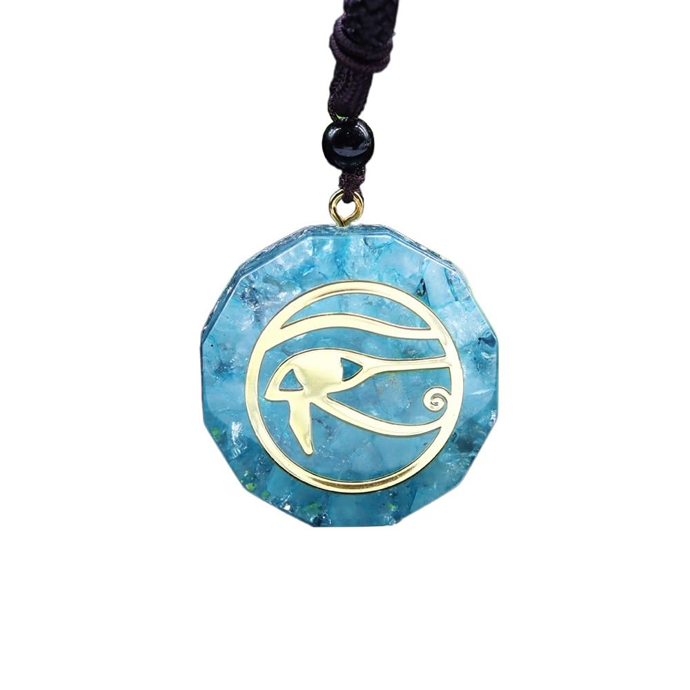 Collier amulette d'énergie Orgone en Aigue-Marine authentique - 7
