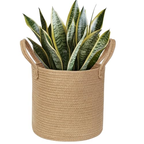 WILLITAT Round Wicker Basket with Handle, 11'x...