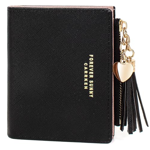 Image of Valentoria Womens Wallet Cute Elegant Long Slim Card Holder Case Minimalist Coin Purse Thin Tassels Zip Clutch Wallets for Girls Ladies | Cute