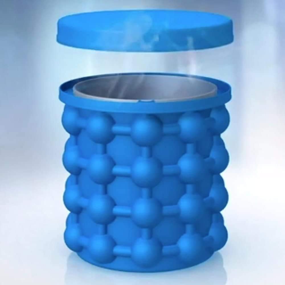 Ice Cube Master, Silicone Ice Cube Tray With Lid Ice Cube Tube Large Ice Cube Moulds Reusable Ice Bucket 120 Ice Cubes Round For Chilling,Cocktail,Beverages-GoodGoodday