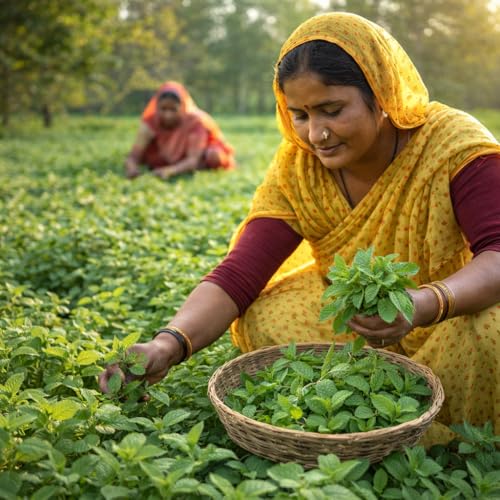 Image of Sancha Tea Boutique, Moroccan Mint White Tea, 25 Pyramid Bags, Rich in Antioxidants, Spearmint Blend, Silver Needles, Supports fight against PCOS /PCOD