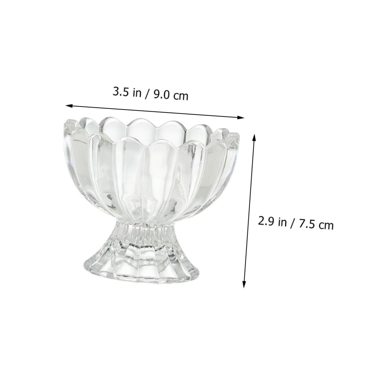 Set 6 Pezzi Tazze Da Dessert e Coppe Di Gelato in Vetro Trasparente 100 Ml, Resistenti a Caldo e Freddo, Per Budino e Uso Quotidiano Famigliare